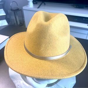 Camel Panama Fedora Hat Wide Brim Felt Hat Vegan Stylish Boho Fashion